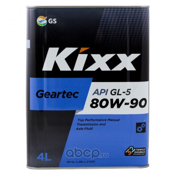 Масло трансмиссионное Kixx Geartec GL-5 80W-90 /4л мет. полусинтетика